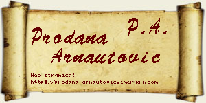 Prodana Arnautović vizit kartica